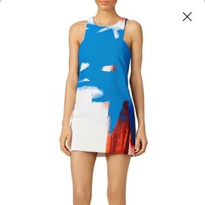 Milly Vibrant Blue and Cream Dress